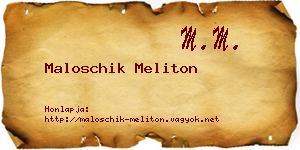 Maloschik Meliton névjegykártya